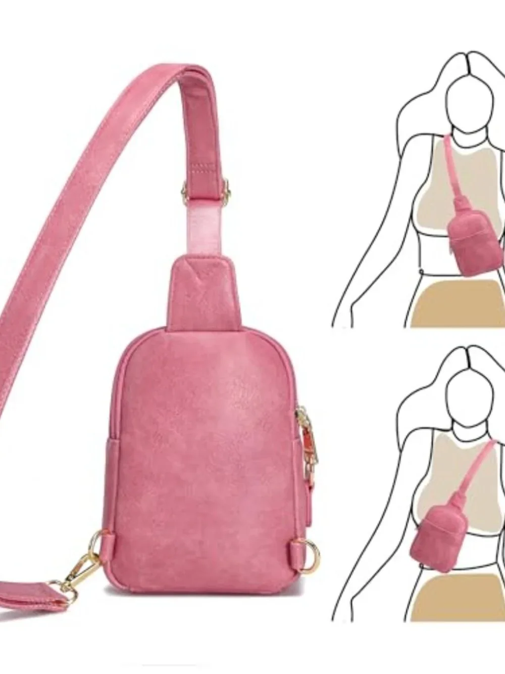 Small Anti Theft Crossbody Bag for Women Faux Leather Sling Purse RFID Blocking